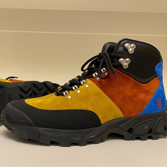 BurberryColorblock Suede Ankle Hiking Boots, Brand New